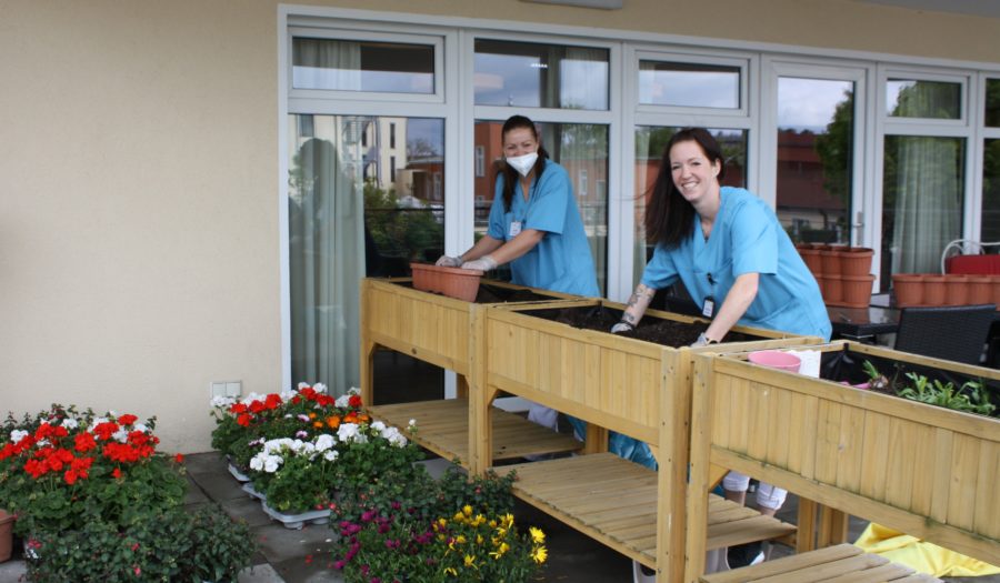 Mit Freude Blumen pflanzen &ndash; Friedrich Küter Pflegewohnpark in Berlin